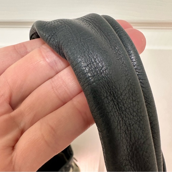 Coach Parker Opt Art Signature Canvas Hobo Bag Black Leather Vintage Y2K - Picture 7 of 11